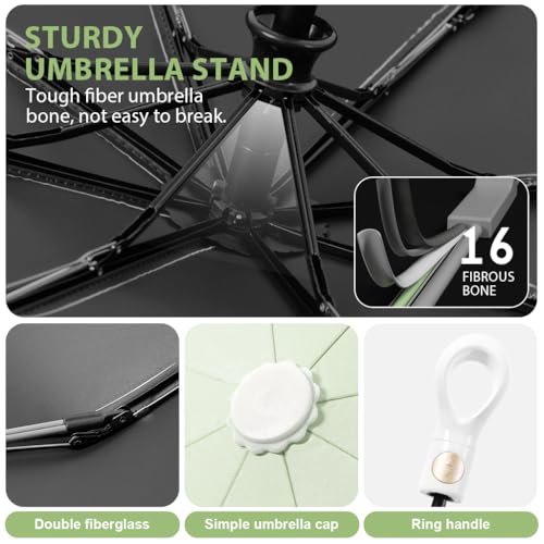Image of PALAY Rain Umbrella for Sun Protection Big Size, 3 Fold Travel Umbrella Windproof Reinforced Ribs, Stylish Lightweight Automatic Open /Close for Girls Ladies Men Women