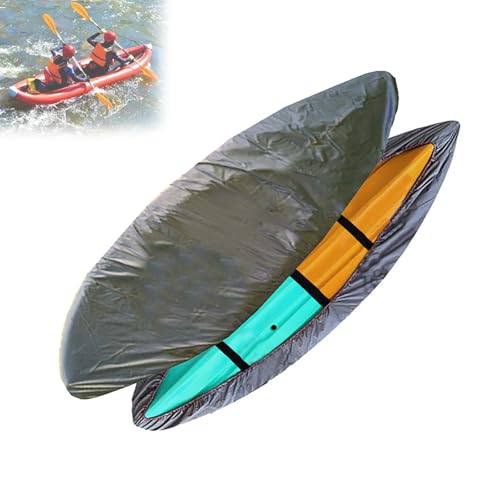 Kayak Cover for Sun Dolphin Boss 12 SS 2020s, Water-Resistant Outdoor Kayak Storage Cover with Elastic Hem, All-Season Protection for Canoe & Fishing Boat