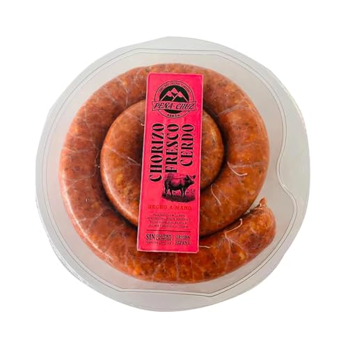 PEÑA CRUZ Embutidos Frescos: Cerdo, Butifarra, Chorizo, Longaniza y Chistorra –Sin Gluten, Lactosa ni Soja, Prod. Almerienses 100%, Envío Refrigerado (Chorizo Fresco de Cerdo (660g))