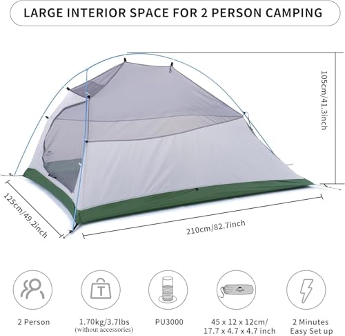 Carpa para 1 persona ultraligera impermeable miniatura 3