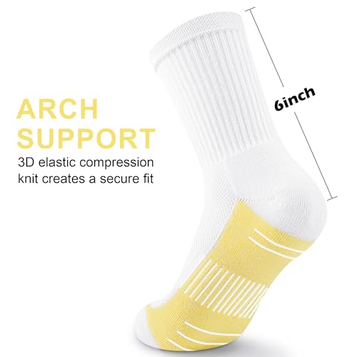 Image of Crew Socks Women Athletic Hiking Running Cushioned Compression Socks 3-5 Pairs