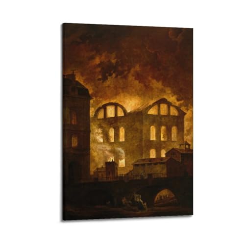 Poster The Fire at The Opera House Hubert Robert bureau moderne