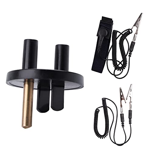 HPFIX Grounded Outlet Plug, Anti-Static Wrist Strap (Adjustable up to Size XL) and Grounding Cord...