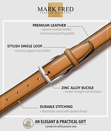 Mark Fred Mens Belt - Leather Dress Belt for Men - Handmade Leather Belts2