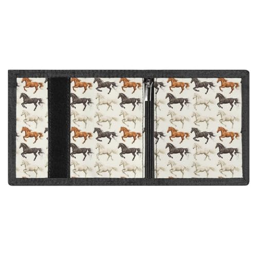 Retro Horse Print Wallet for Men, 8 Credit Card Holder Slim Minimalist Front Pocket Small Mens Bifold Wallets3