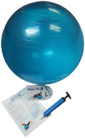 Dynaflex Exerflex Deluxe Adjustable Exercise Ball with DVD