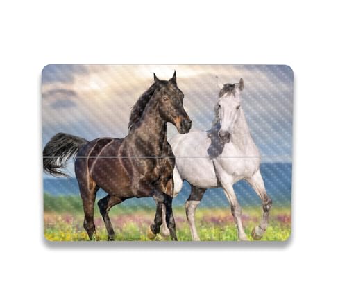 Image of MightySkins Carbon Fiber Skin Compatible with Microsoft Surface Laptop Studio 2 (2023) Full Wrap Kit - Horse Contrast | Protective Durable Textured Carbon Fiber Finish | Made in The USA