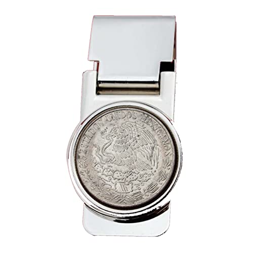 1980 Mexico 50 Centavos National Arms Eagle Snake Coin Hinged Money Clip NEW