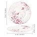 fanquare 8.5 Inch Pink Floral Dessert Plate Sets of 4 British Elegant Porcelain Snack Appetizer Dinner Plates Service Microwave & Dishwasher Safe