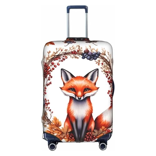 love Cartoon fox Print Protective Suitcase Cover Washable Travel Luggage Protector with Concealed Zipper