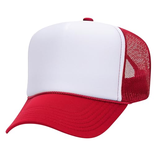 Image of OTTO Polyester Foam Front 5 Panel High Crown Mesh Back Trucker Hats in 97, Bulk, Wholesale