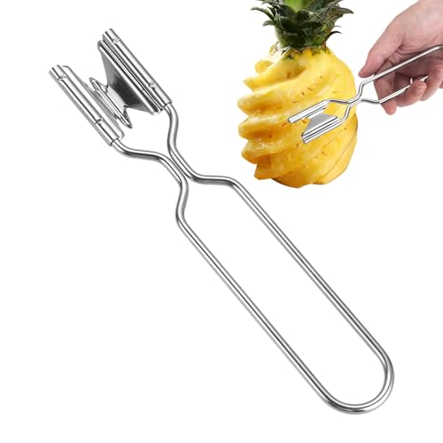 Pelador de ojos de piña, herramienta de acero inoxidable para extracción de ojos – Extractor de corazón de frutas ergonómico y multifunción para fiestas al aire libre y picnics