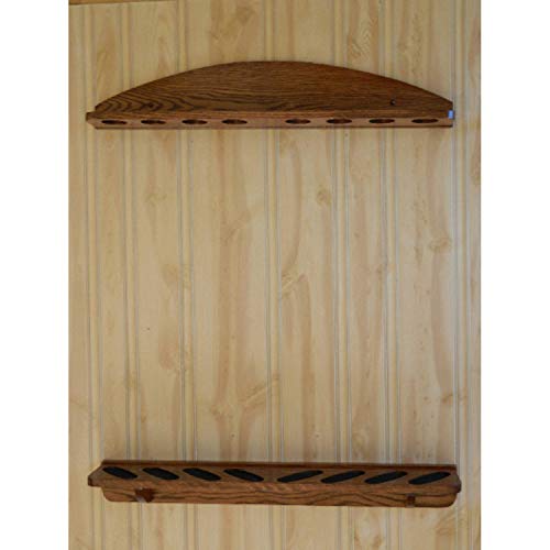 Weaver Wood Designs Gun Rack 8-Gun Solid Oak Wall Display #TOP1