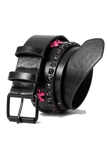 Yalice Black Y2K Belt for Women Cowgirls Leather Belt Punk Buckle Waist Belts for Jeans Pants Dresses