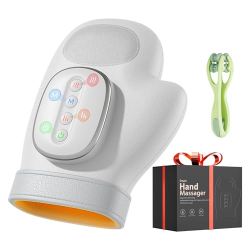 WUX Hand Massager with Heat Compression Relief, 3 Massage 4 Temperatures 5 Compression Models Therapy, Helps Soothe Hand Fatigue, Carpal Tunnel and Arthritis Discomfort, Ideal Gift for Women, Men