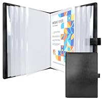 NEWYES Dokumentenmappe A4 mit 30 Klarsichthüllen – Wasserabweisende Präsentationsmappe aus Kunstleder, ideal für Büro, Geschäftsreisen & als Geschenk für Männer – Schwarz