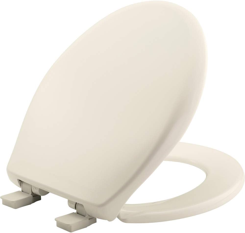 Bemis 200E4 346 Affinity Toilet Seat will Slow Close Never Loosen and Provide the Perfect Fit, ROUND, Plastic, Biscuit/Linen