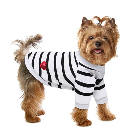 Preferhouse Pet Dog Striped T-Shirt Dogs Cats Cotton Vest Spring Summer Pet Apparel Tee Shirt Suitable for Small and Medium Large Pets French Bulldog Bichon