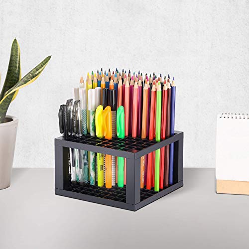 Caxxa 2 Pack 96 Hole Art Plastic Pencil & Brush Holder Desk Stand Organizer Holder For Pens, Paint Brushes, Colored Pencils, Markers (2 Pack) #TOP6