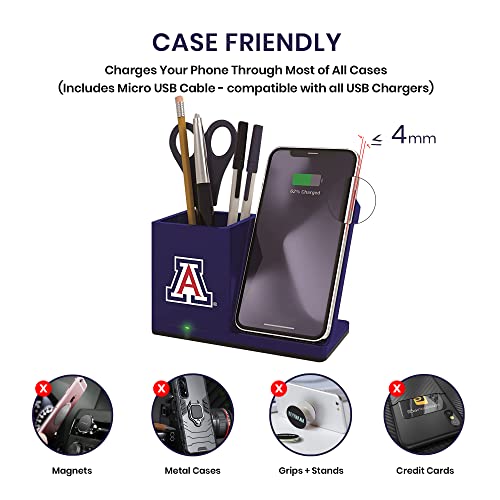 SOAR NCAA Wireless Cell Phone Charging Stand and Desktop Organizer, Florida Gators
