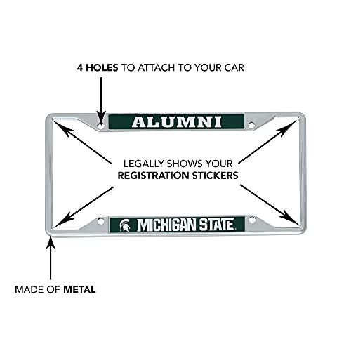 Michigan State University Spartans Msu Go Green Metal License Plate Frame For Front Or Back Of Car Officially Licensed (Alumni) #TOP3
