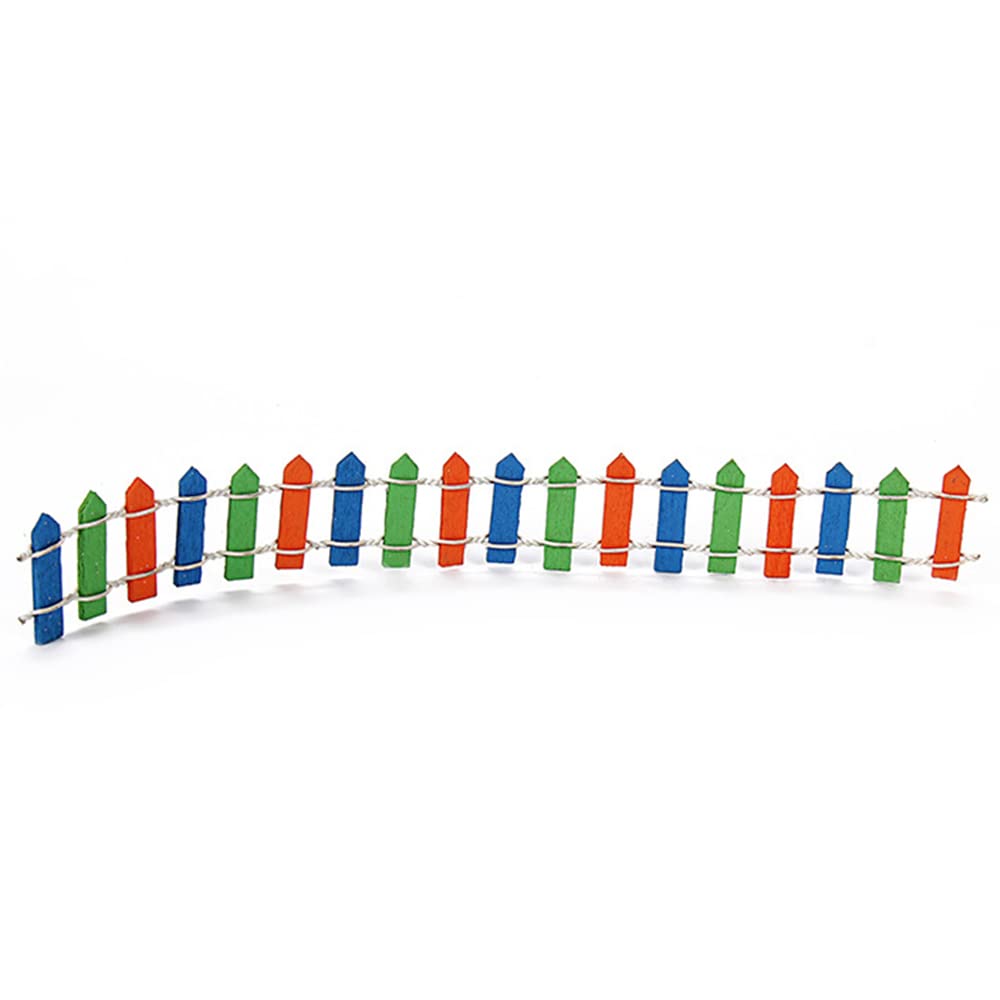 Mini-houten omheining, 2 stuks 90 cm klein houten hek, mini-decoratie, tuinhek, bonsai-grens decoratie, miniatuur ornament, omheining voor tuin, feeëntuin, modelbouw, poppenhuis, terrarium, bloempot, doe-het-zelf- decoratie, lichtblauw, wit