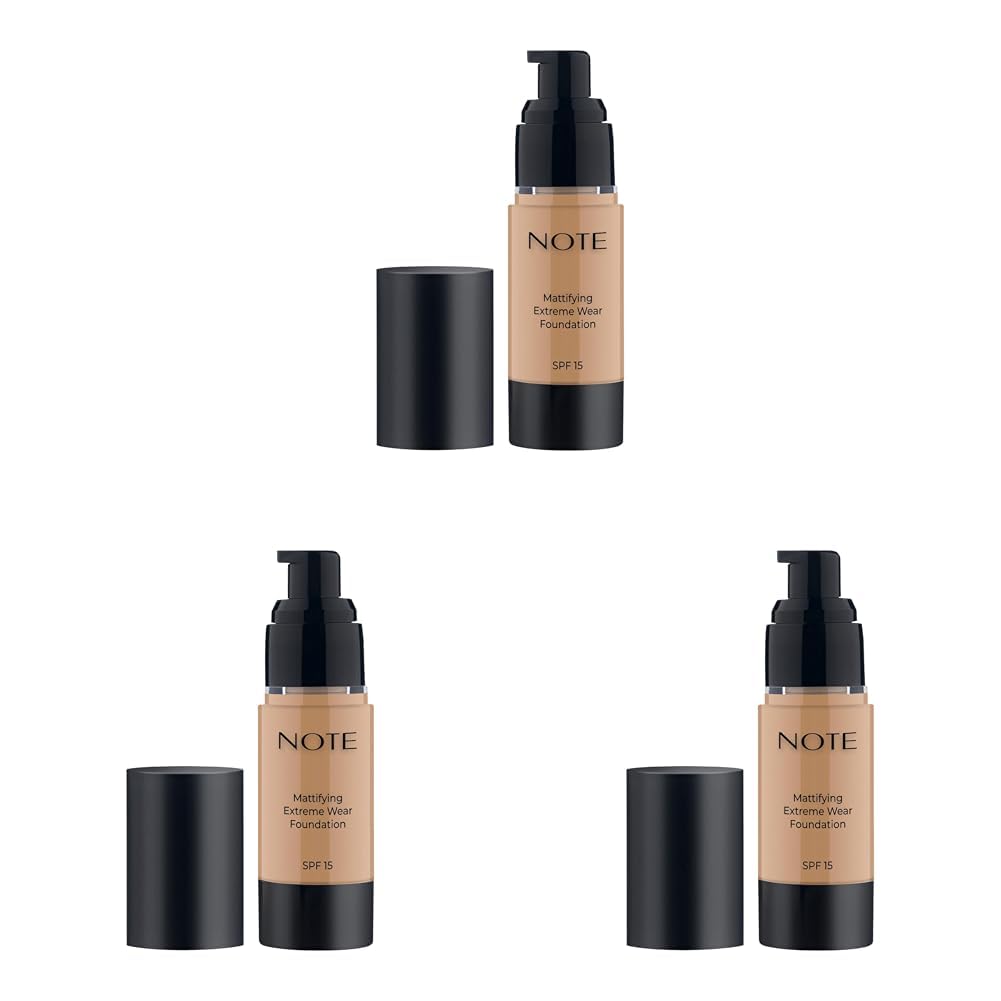 Note Cosmetics Mattifying Extreme Wear 04 Sand Mat Bitişli SPF 15 Kapatıcı Fondöten (3 paketi)