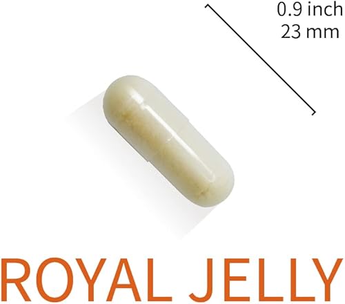 Miniatura 7 de Royal Jelly 1000 mg con 10-HDA, fuente natural de vitaminas y minerales traza, apoya la salud y vitalidad de la piel, apto para veganos, 60 cápsulas