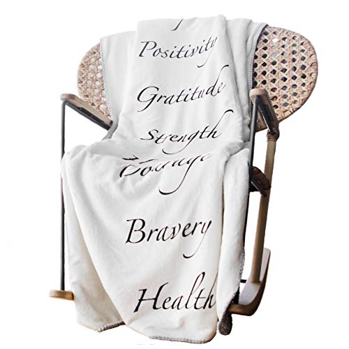 Healing Blanket with Inspirational Message of Love Hope Happiness Health - Super Soft