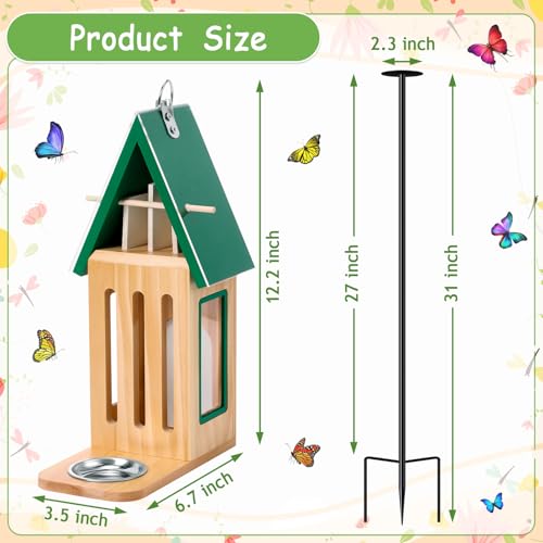 image for MUDEREK New Upgraded Butterfly House and Feeder for Outside - Wooden B