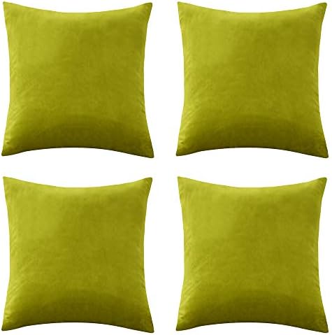 RENMEI Set of 4 Pink Cushion Cover for Sofa 18X18 Inches 45cm x 45cm Soft Smooth Throw Pillowcases en Velvet for Bedroom with Invisible Zipper