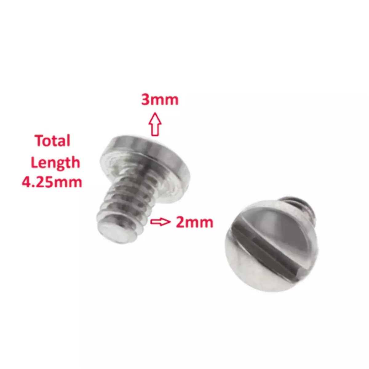 Ewatchparts 2 Screws Compatible With Pam Crown Bridge Panerai Diver Luminor Submersible Firenze 1860 Stainless Steel