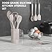 AOTHOD Silicone Cooking Utensils Set - 446°F Heat Resistant Kitchen Utensils,Turner Tongs,Spatula,Spoon,Brush,Whisk,Kitchen Utensil Gadgets Tools Set for Nonstick Cookware,Dishwasher Safe (BPA Free)