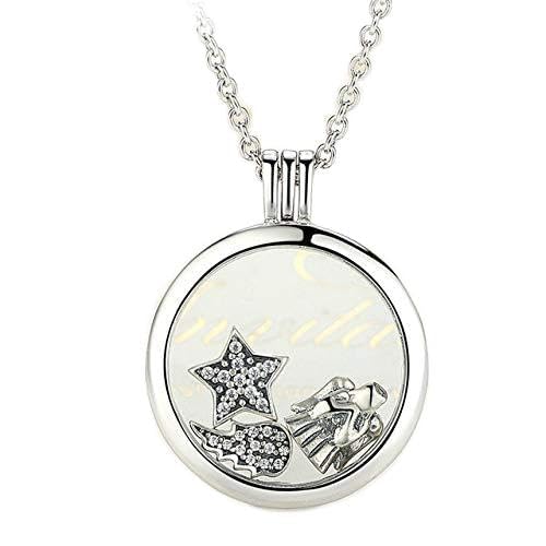 S3YT8U Collane con ciondolo medio galleggiante in argento sterling 100% 925 adatte a piccoli ciondoli per gioielli da donna