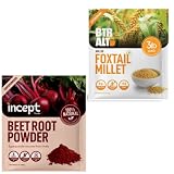 INCEPT 1 lb Beet Root Powder & 1 lb Foxtail Millet, Superfood for Healthy Heart, Vegan Quick Breakfa