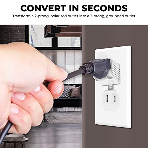 Tania Wiring Devices Ul Listed 3 Prong To 2 Prong Polarized Grounding Adapter Converter, Wall Outlet Plug For Household Appliances, Workshops And Industrial - 2 Pack #TOP1