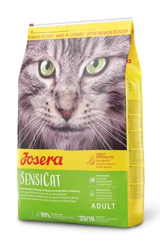 JOSERA SensiCat (1 x 10 kg) | Adult | Premium Trockenfutter für ausgewachsene empfindliche Katzen | Geflügel & Reis | extra verträgliche Rezeptur | weizenfrei | Katzenfutter | 1er Pack