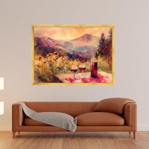 Toile vignoble coucher de soleil 70x100cm sans cadre - 4
