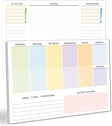 blaash® Wochenplaner Block DIN A4 ohne festes Datum  50 Seiten Planer 