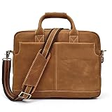 Bandolera uncharted Bolsa de Caballo Loco Retro portátil de Cuero 15.6 Pulgadas Bolsa de Hombro Genione Bolso de Mano Carteras ejecutivas for Hombres Billetera de Hombre (Color : Light Brown, Size : S)