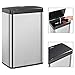 Pojemnik na odpady do domu ogród automatyczny czujnik kosz na śmieci srebrny i czarny stal nierdzewna 60 l