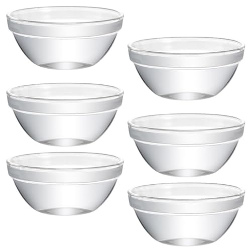 JOINPAYA 6 Moldes de Vidrio Transparentes para Pudín, Cuencos de 9 Cm para Gelatina y Postres, Recipientes Versátiles para Cocina y Uso Doméstico