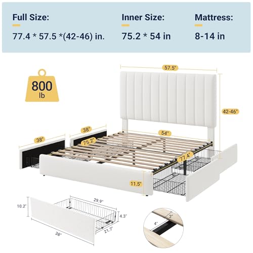 Velvet Full Size Storage Bed Frame with Adjustable Headboard - Image 2