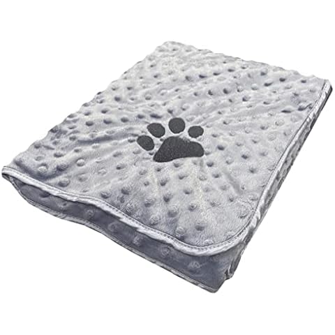 Pet Dog Puppy Cat Blanket Bed Blanket (Grey Bobble, Grey Paw) Cover