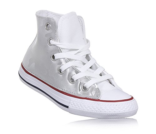  Converse - Sneaker Stringata Argento in Tessuto Effetto Metallico, Limited Edition, Bambina, Ragazza-29