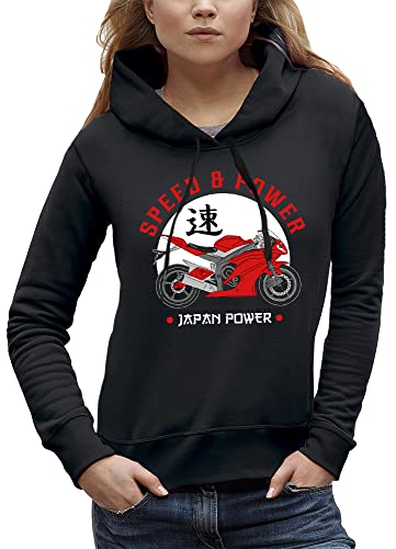 Sweat moto sportive femme Japan Power idéal pour vos sorties et rasso motards