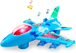 YongnKids Airplane Toys | Aeroplane Toys for 2 3 4 5 6 Year Old | Toy Plane with Sound and Colorful Led Lights,Blue Musical Toy Aeroplane for Boys Girls Toddlers First Early Development Gifts