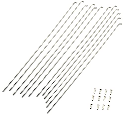 Pro Bamboo Kitchen Steel Spoke 12PCS 290mm/11.4inch 14G J Bend Bicycle 304 Stainless Steel Spokes with 12mm Nipples Cycle Spokes