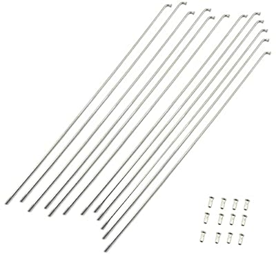 Steel Spoke 12PCS 290mm11.4inch 14G J Bend Bicycle 304 Stainless Steel Spokes with 12mm Nipples Cycle Spokes