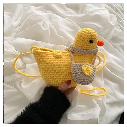 Handmade Duck Wallet, Kawaii Messenger Bag,Cute Coin Purse Women's Coin Purses and Pouches suitability Animal Purses for Little Girls (yellow)4